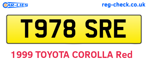 T978SRE are the vehicle registration plates.
