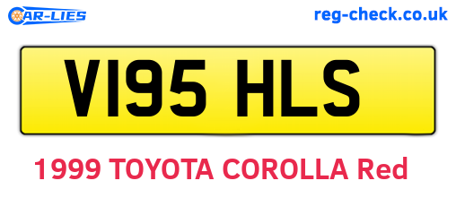 V195HLS are the vehicle registration plates.