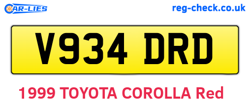 V934DRD are the vehicle registration plates.