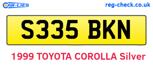 S335BKN are the vehicle registration plates.