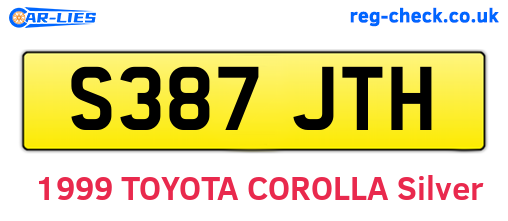 S387JTH are the vehicle registration plates.