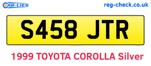 S458JTR are the vehicle registration plates.