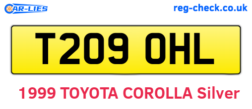 T209OHL are the vehicle registration plates.