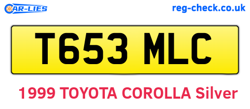 T653MLC are the vehicle registration plates.