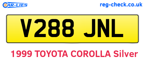 V288JNL are the vehicle registration plates.