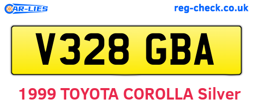 V328GBA are the vehicle registration plates.