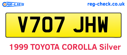 V707JHW are the vehicle registration plates.