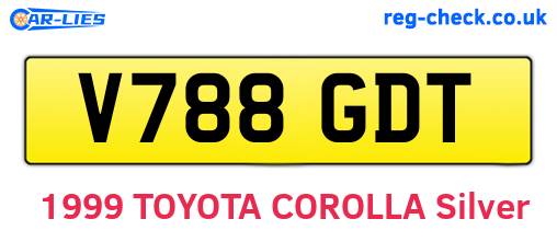 V788GDT are the vehicle registration plates.
