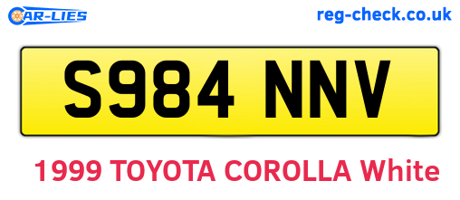 S984NNV are the vehicle registration plates.