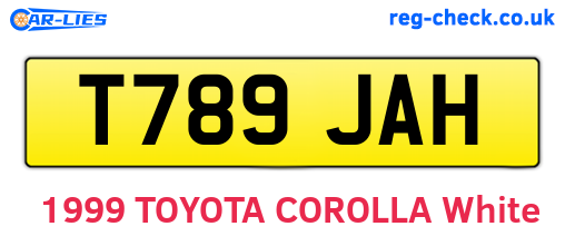 T789JAH are the vehicle registration plates.