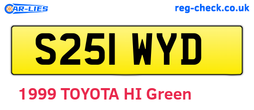 S251WYD are the vehicle registration plates.