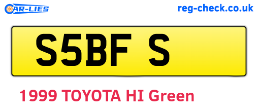 S5BFS are the vehicle registration plates.