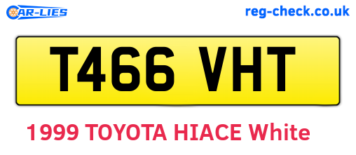 T466VHT are the vehicle registration plates.