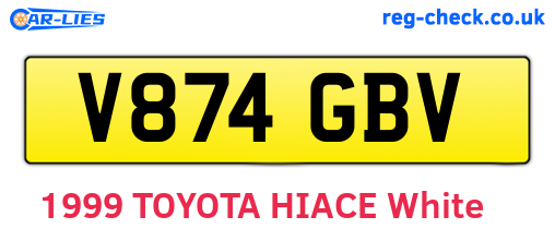 V874GBV are the vehicle registration plates.