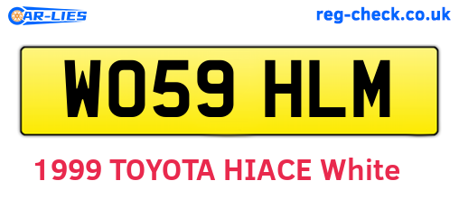 WO59HLM are the vehicle registration plates.