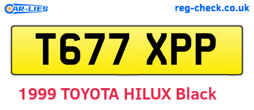 T677XPP are the vehicle registration plates.