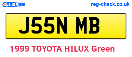 J55NMB are the vehicle registration plates.