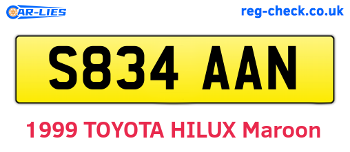 S834AAN are the vehicle registration plates.