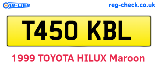 T450KBL are the vehicle registration plates.
