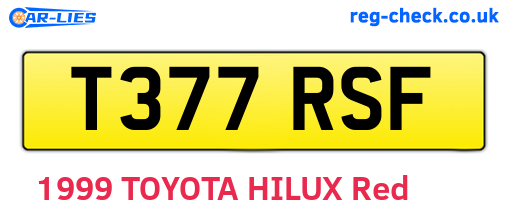 T377RSF are the vehicle registration plates.