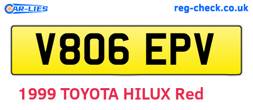 V806EPV are the vehicle registration plates.
