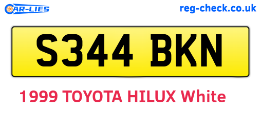 S344BKN are the vehicle registration plates.