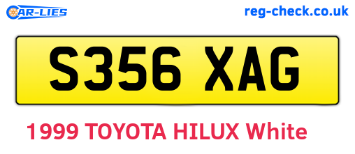 S356XAG are the vehicle registration plates.