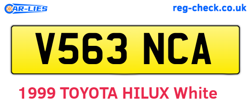 V563NCA are the vehicle registration plates.