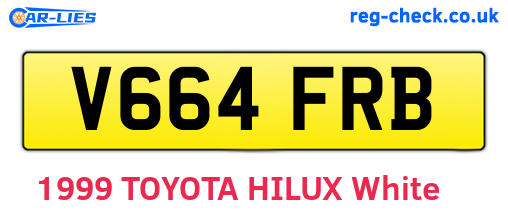 V664FRB are the vehicle registration plates.