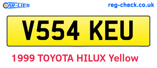 V554KEU are the vehicle registration plates.