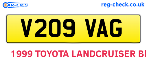 V209VAG are the vehicle registration plates.