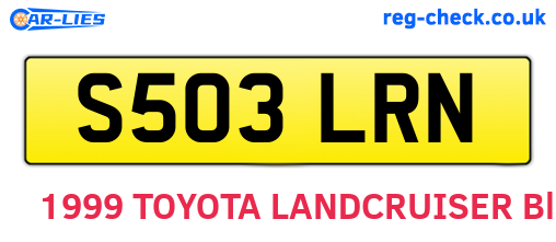 S503LRN are the vehicle registration plates.