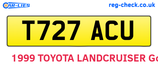 T727ACU are the vehicle registration plates.