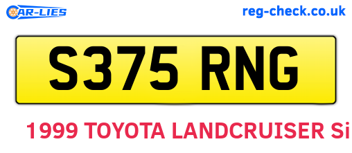 S375RNG are the vehicle registration plates.