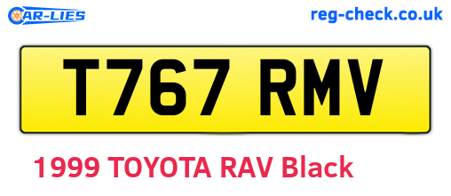 T767RMV are the vehicle registration plates.