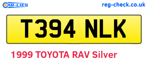 T394NLK are the vehicle registration plates.