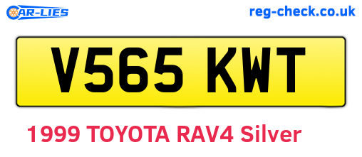 V565KWT are the vehicle registration plates.