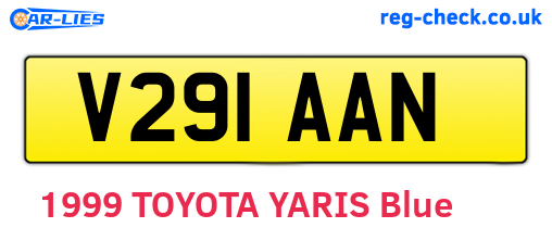 V291AAN are the vehicle registration plates.