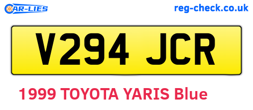 V294JCR are the vehicle registration plates.