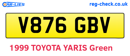V876GBV are the vehicle registration plates.