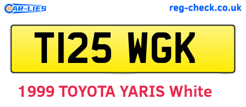 T125WGK are the vehicle registration plates.