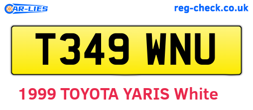 T349WNU are the vehicle registration plates.