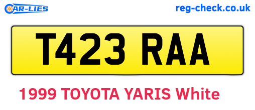 T423RAA are the vehicle registration plates.