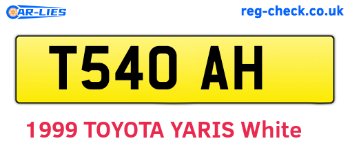 T54OAH are the vehicle registration plates.