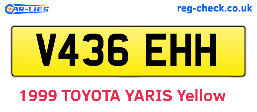 V436EHH are the vehicle registration plates.