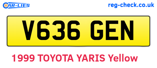 V636GEN are the vehicle registration plates.
