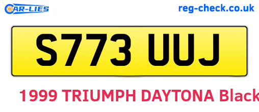 S773UUJ are the vehicle registration plates.