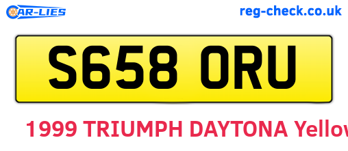 S658ORU are the vehicle registration plates.