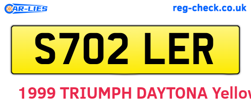 S702LER are the vehicle registration plates.
