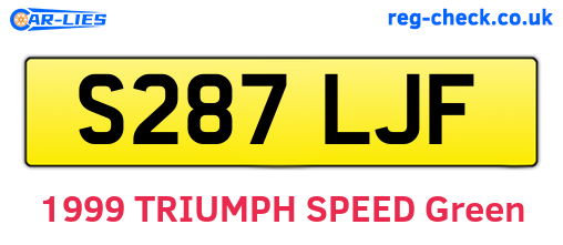 S287LJF are the vehicle registration plates.
